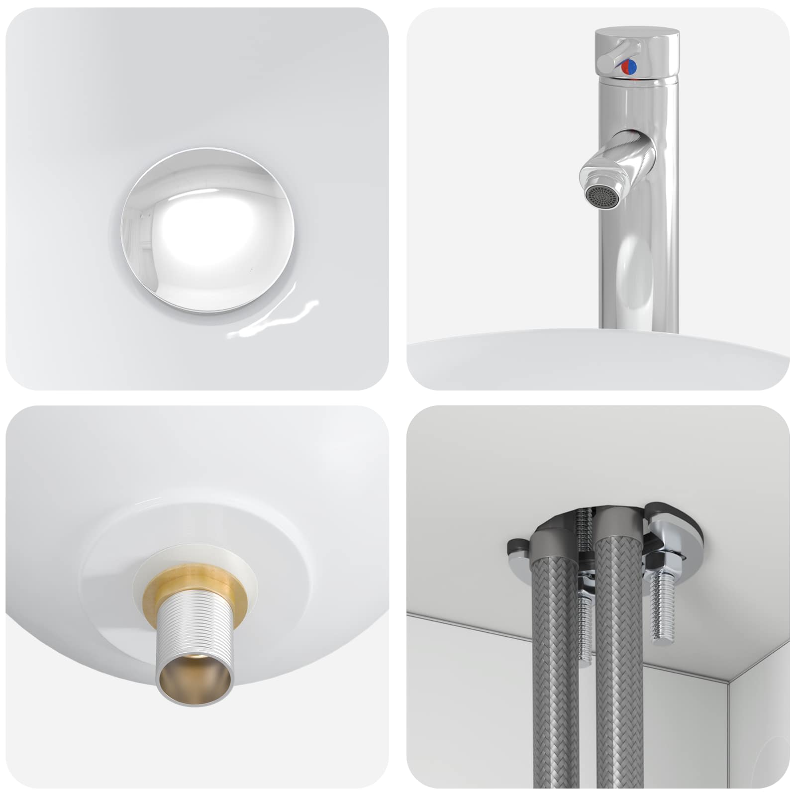 Mobile Lavabo da Parete Bianco Lucido 49,5 x 35 x 63 cm | homemem39