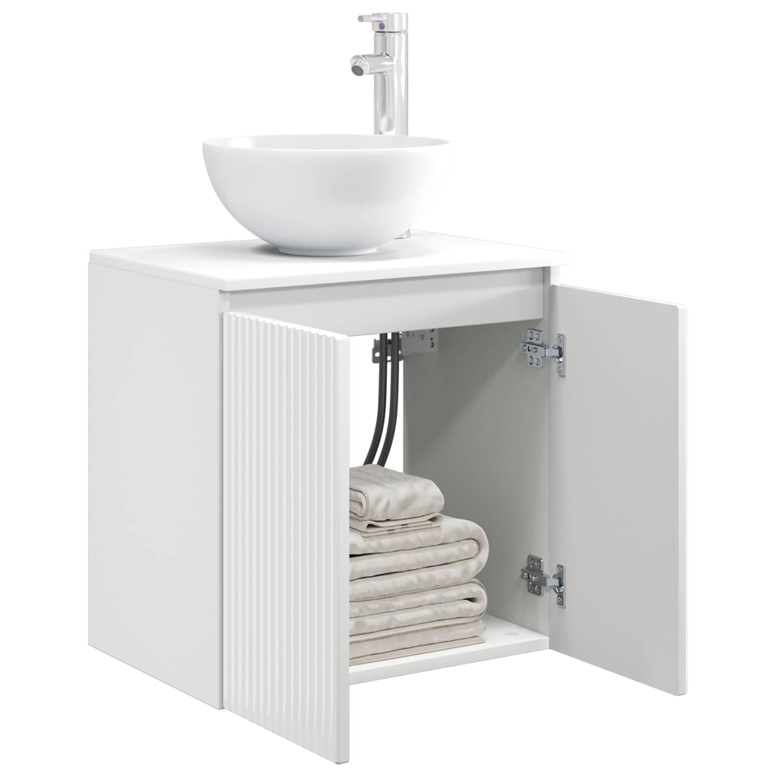 Mobile Lavabo da Parete Bianco Lucido 49,5 x 35 x 63 cm | homemem39