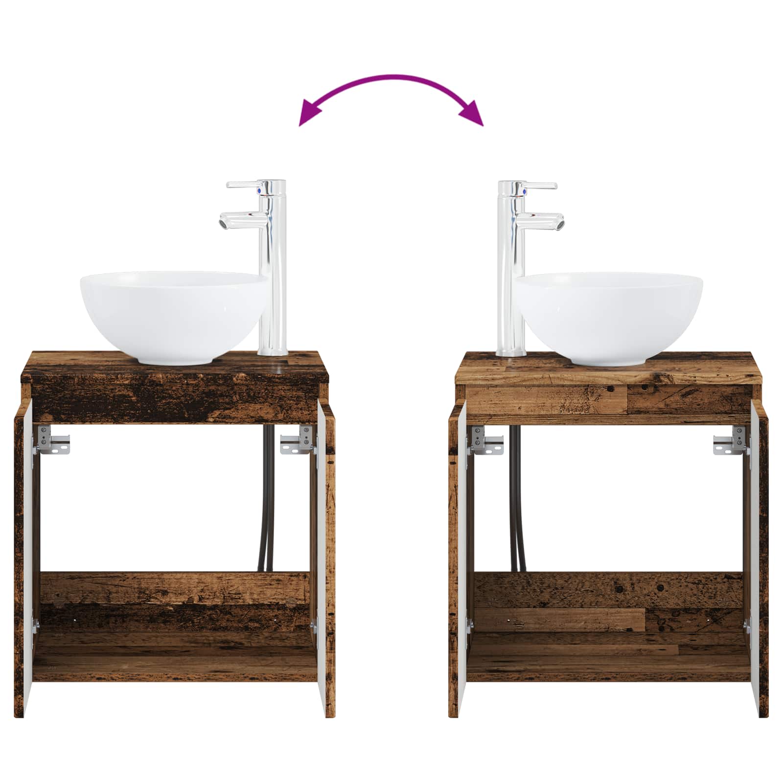 Mobile Lavabo da Parete Legno antico 49,5 x 35 x 63 cm | homemem39