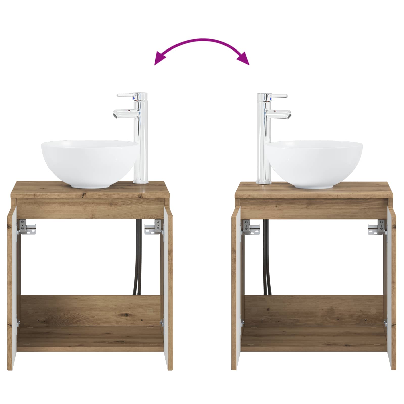 Mobile Lavabo da Parete Rovere Artigianale 49,5 x 35 x 63 cm | homemem39