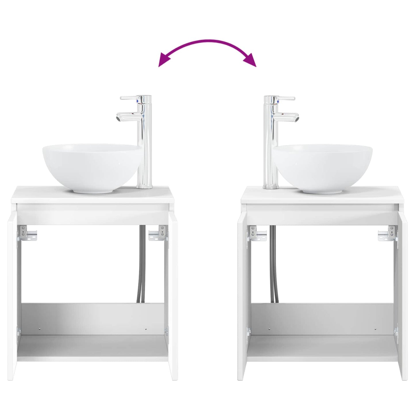 Mobile Lavabo da Parete Bianco 49,5 x 41 x 64,5 cm | homemem39
