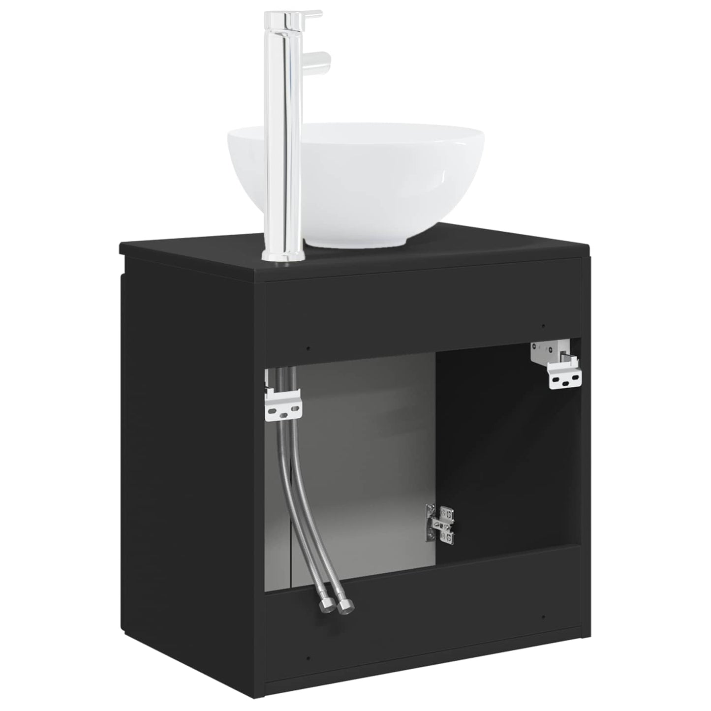 Mobile Lavabo da Parete Nero 49,5 x 41 x 64,5 cm | homemem39