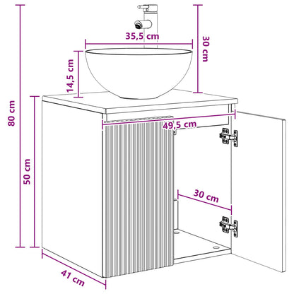 Mobile Lavabo da Parete Nero 49,5 x 41 x 64,5 cm | homemem39