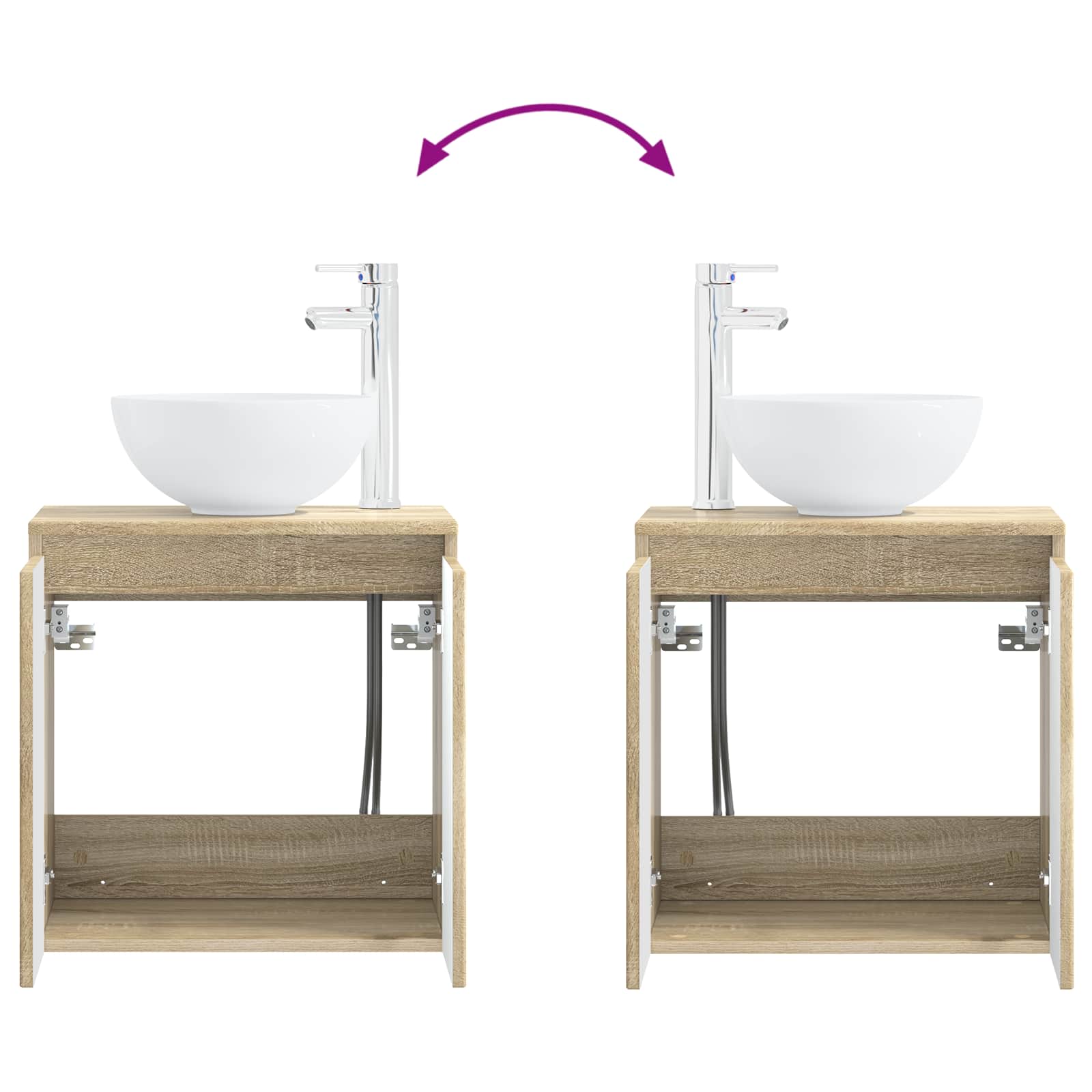 Mobile Lavabo da Parete Rovere Sonoma 49,5 x 41 x 64,5 cm | homemem39