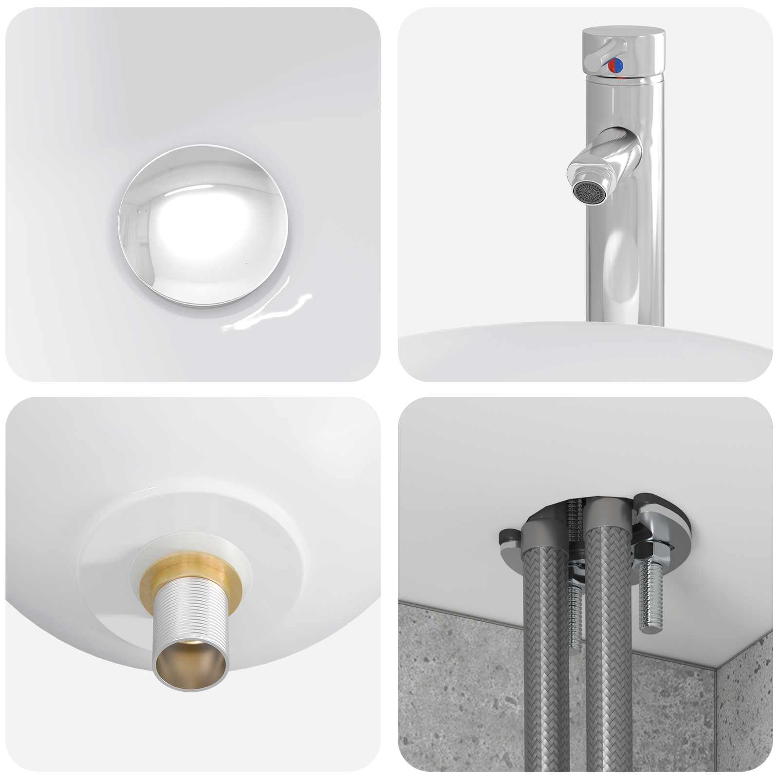Mobile Lavabo da Parete Grigio Cemento 49,5 x 41 x 64,5 cm | homemem39