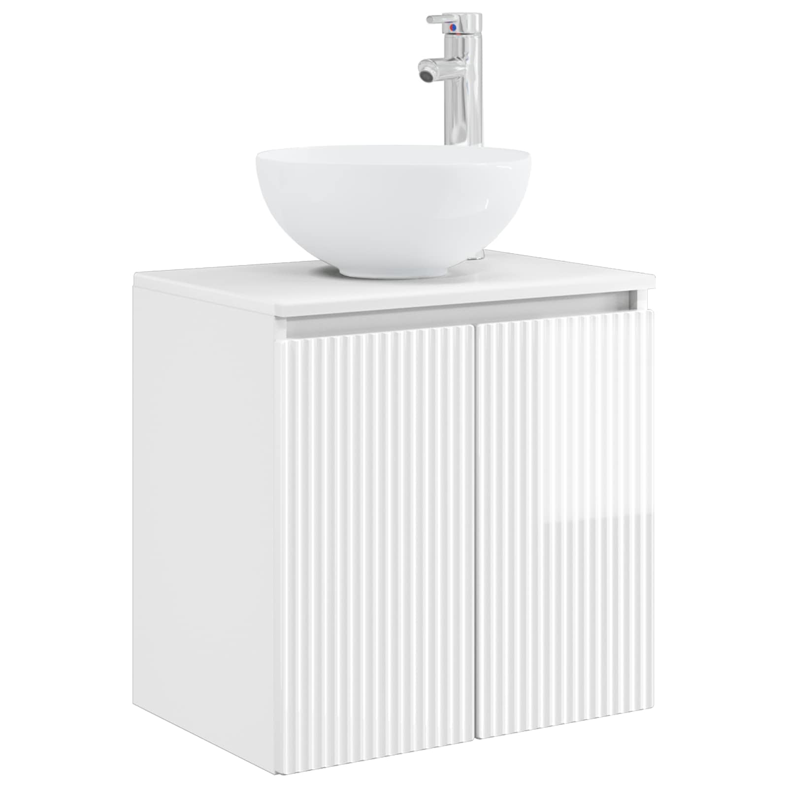 Mobile Lavabo da Parete Bianco Lucido 49,5 x 41 x 64,5 cm | homemem39