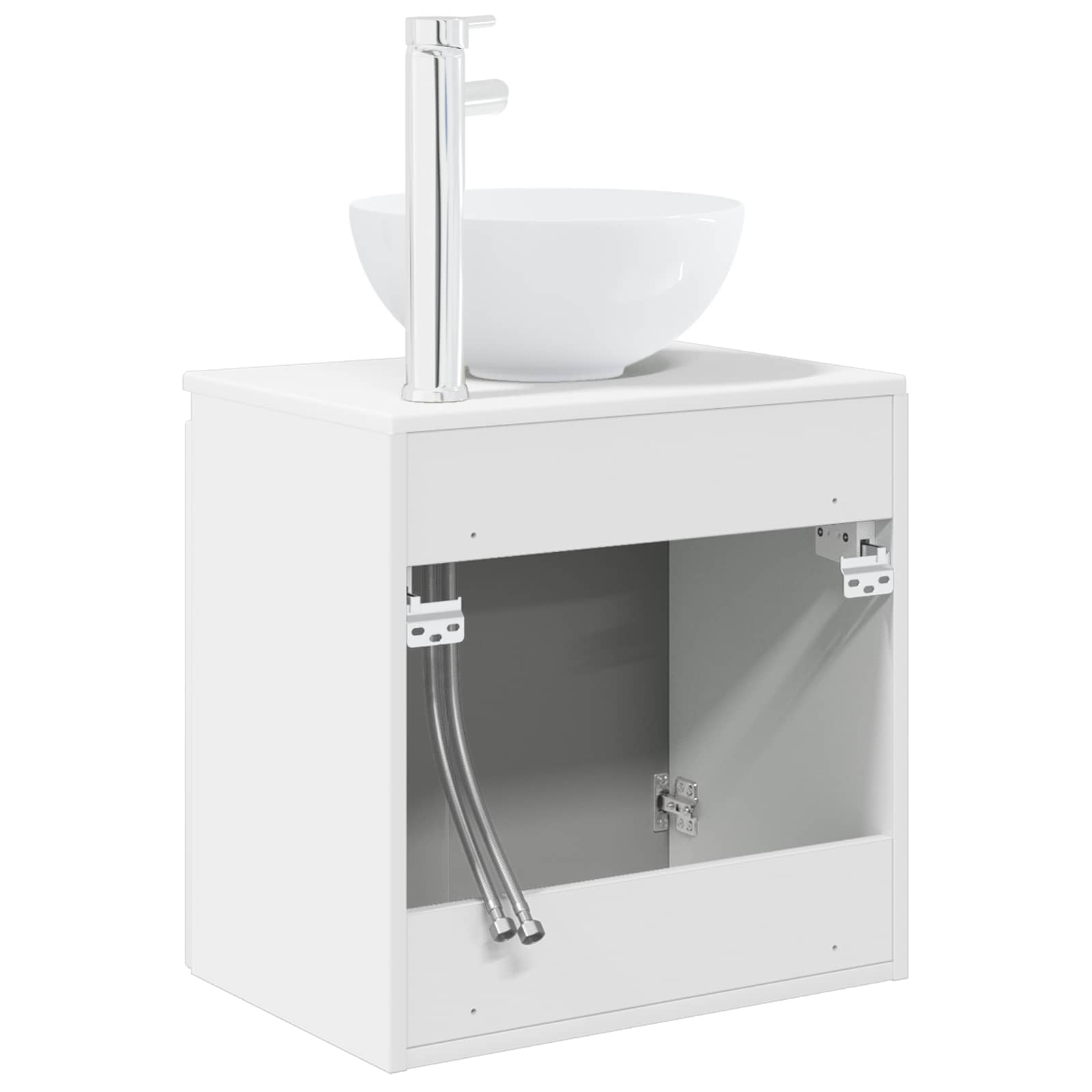 Mobile Lavabo da Parete Bianco Lucido 49,5 x 41 x 64,5 cm | homemem39