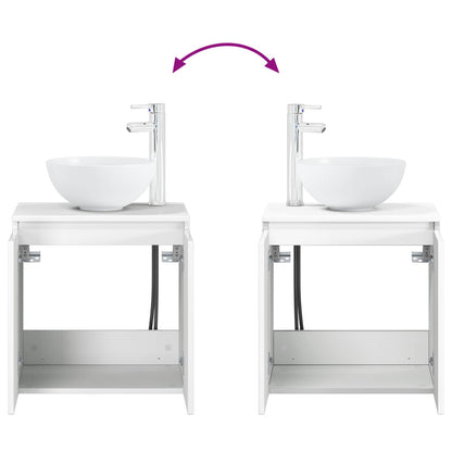 Mobile Lavabo da Parete Bianco Lucido 49,5 x 41 x 64,5 cm | homemem39