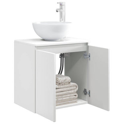 Mobile Lavabo da Parete Bianco Lucido 49,5 x 41 x 64,5 cm | homemem39