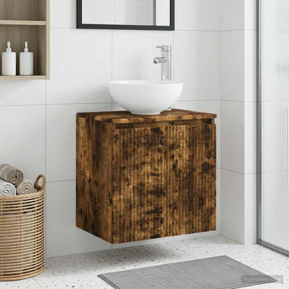 Mobile Lavabo da Parete Rovere Fumo 49,5 x 41 x 64,5 cm | homemem39