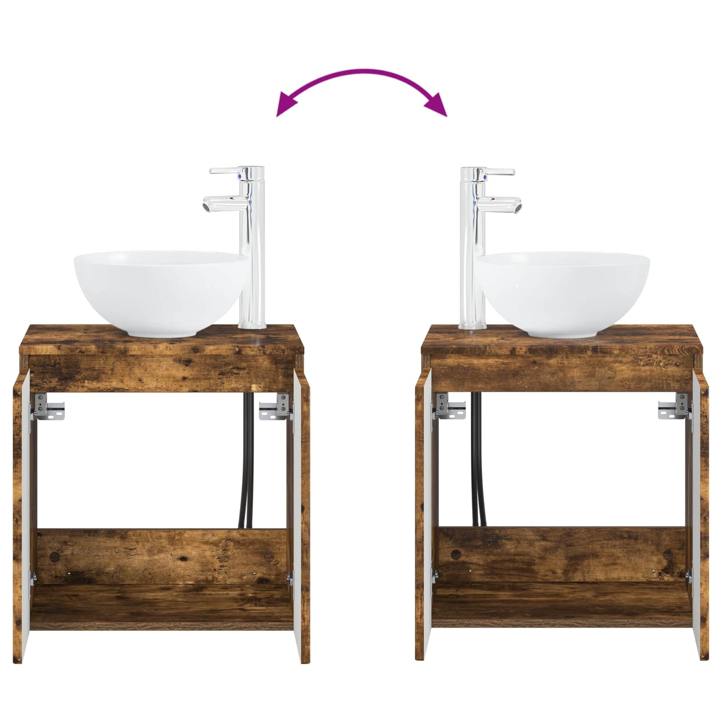 Mobile Lavabo da Parete Rovere Fumo 49,5 x 41 x 64,5 cm | homemem39