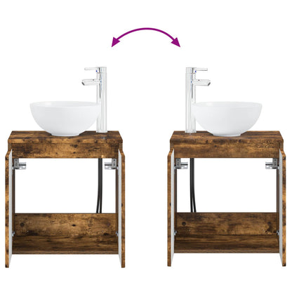Mobile Lavabo da Parete Rovere Fumo 49,5 x 41 x 64,5 cm | homemem39
