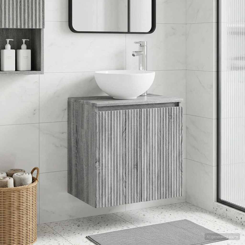 Mobile Lavabo da Parete Sonoma grigio 49,5 x 41 x 64,5 cm | homemem39