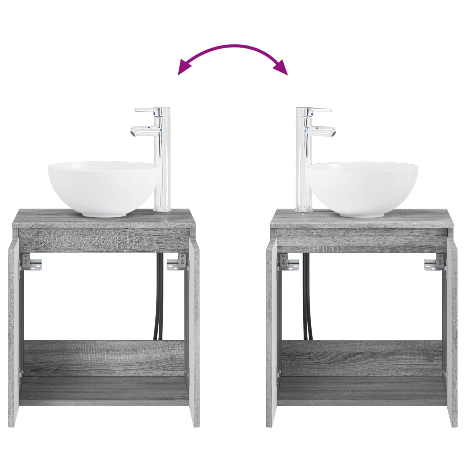 Mobile Lavabo da Parete Sonoma grigio 49,5 x 41 x 64,5 cm | homemem39