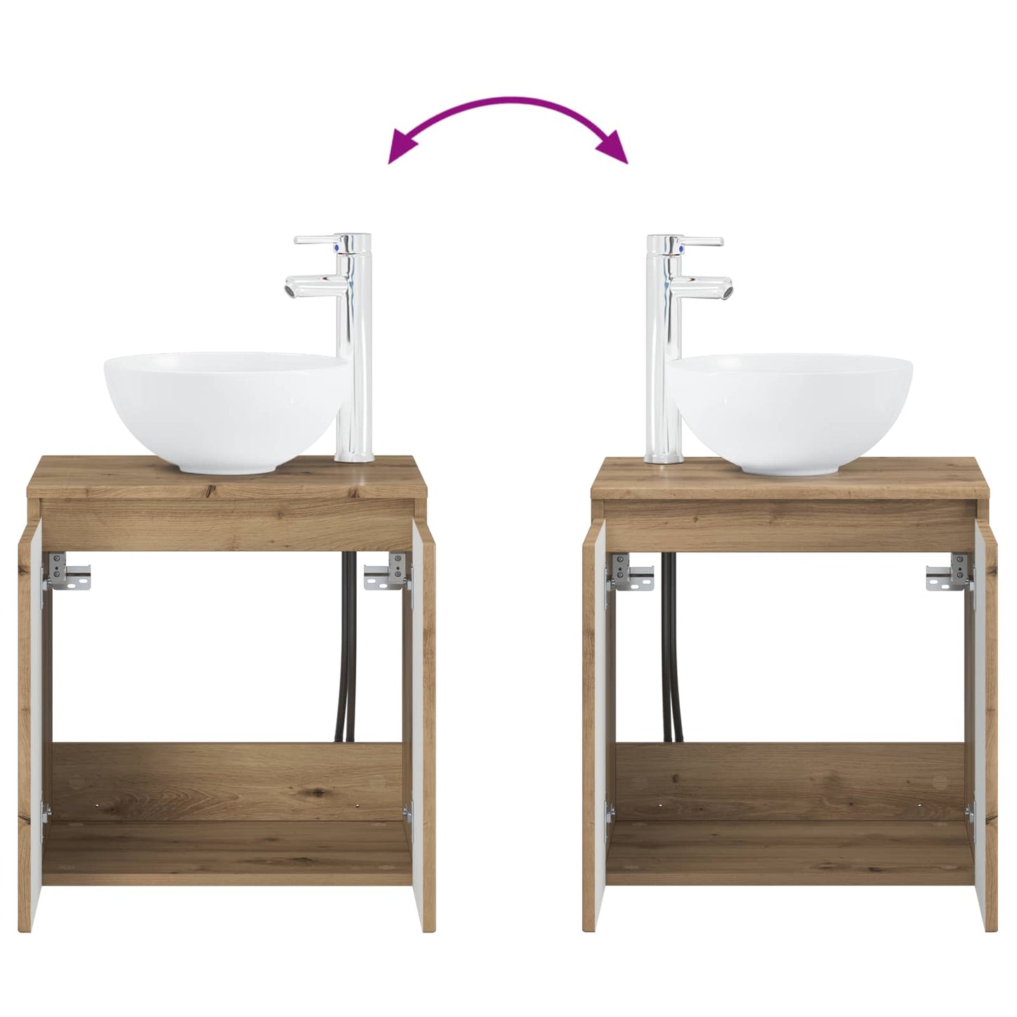 Mobile Lavabo da Parete Rovere Artigianale 49,5 x 41 x 64,5 cm | homemem39