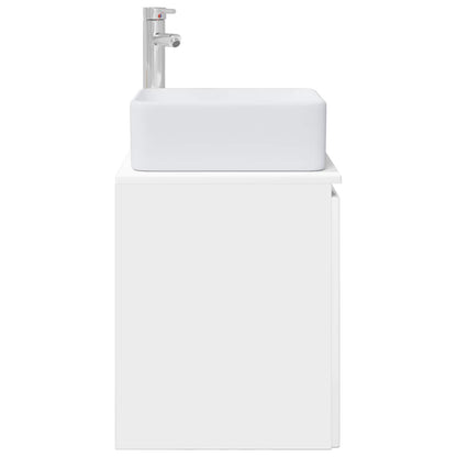 Mobile Lavabo da Parete Bianco Lucido 49,5 x 41 x 63 cm