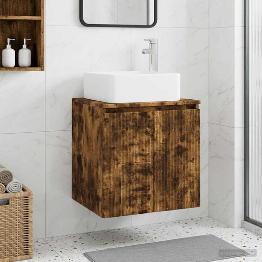 Mobile Lavabo da Parete Rovere Fumo 49,5 x 41 x 63 cm - homemem39