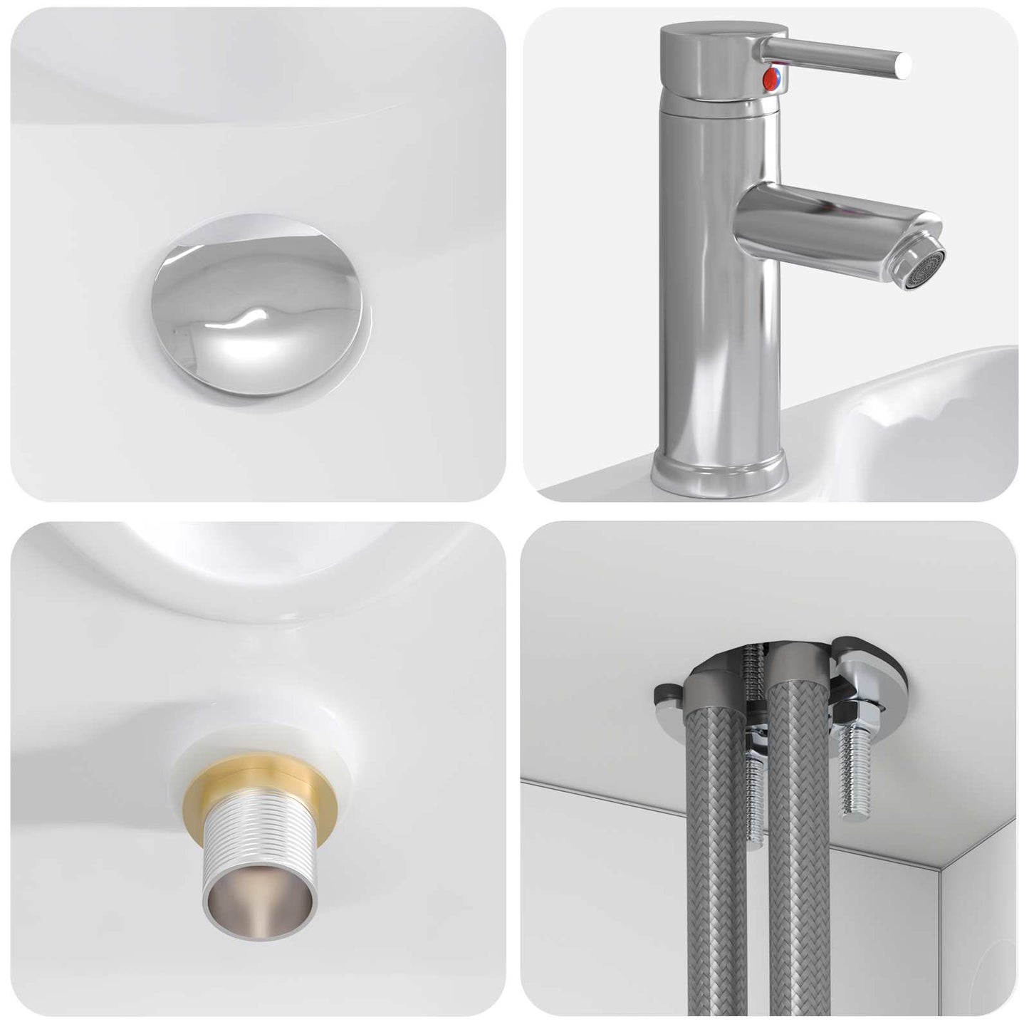 Mobile Lavabo da Parete Bianco 49,5 x 41 x 62,5 cm | homemem39
