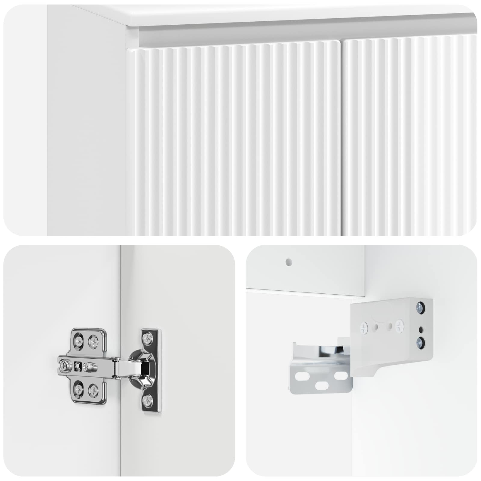 Mobile Lavabo da Parete Bianco Lucido 49,5 x 41 x 62,5 cm | homemem39