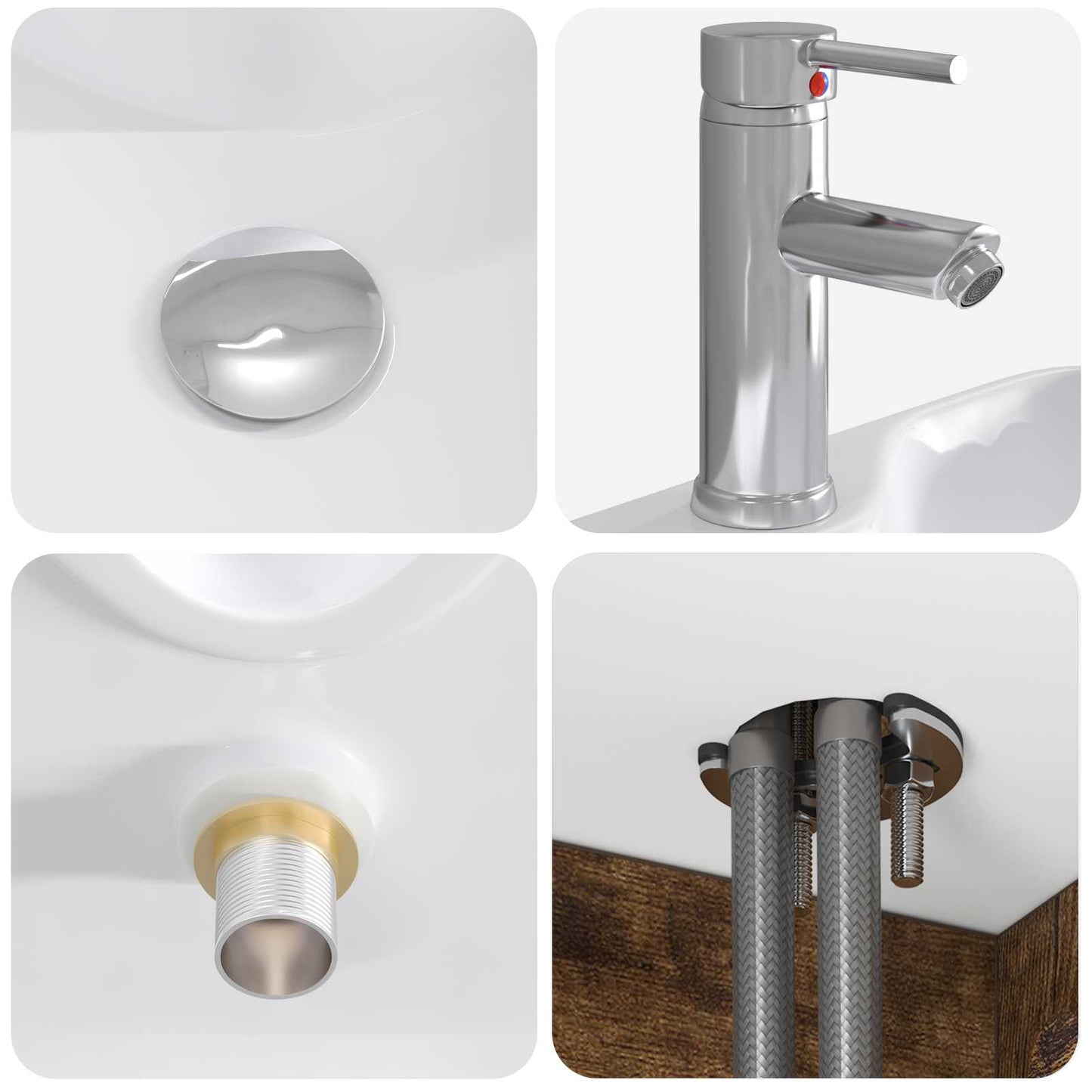 Mobile Lavabo da Parete Rovere Fumo 49,5 x 41 x 62,5 cm | homemem39