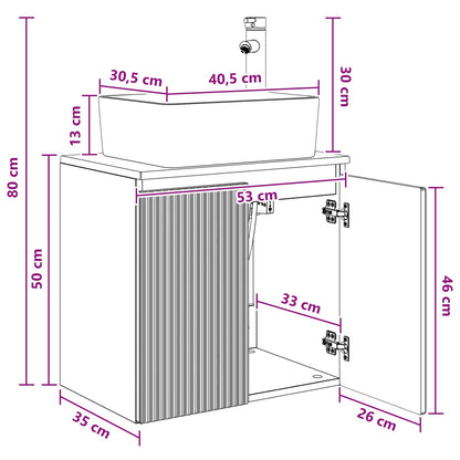 Mobile Lavabo da Parete Bianco 53 x 35 x 63 cm | homemem39