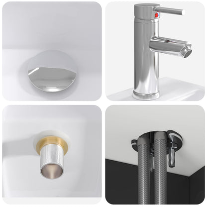 Mobile Lavabo da Parete Nero 53 x 35 x 63 cm | homemem39