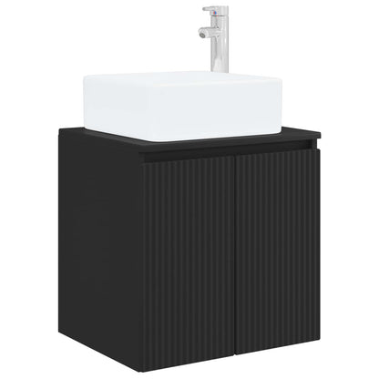 Mobile Lavabo da Parete Nero 53 x 35 x 63 cm | homemem39