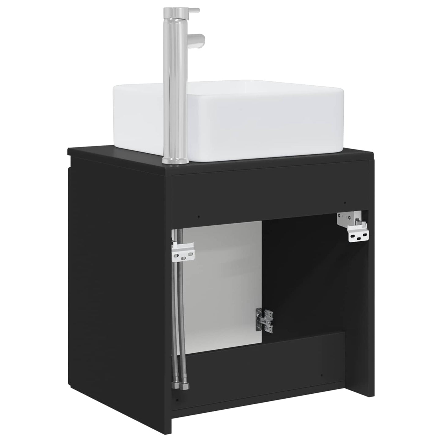 Mobile Lavabo da Parete Nero 53 x 35 x 63 cm | homemem39