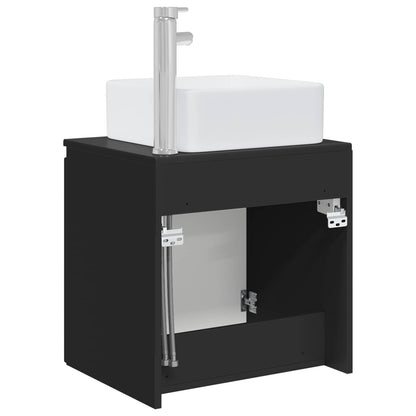 Mobile Lavabo da Parete Nero 53 x 35 x 63 cm | homemem39