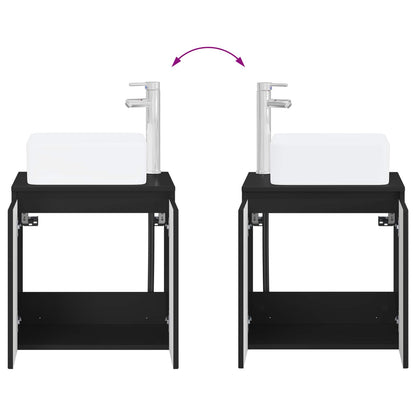Mobile Lavabo da Parete Nero 53 x 35 x 63 cm | homemem39