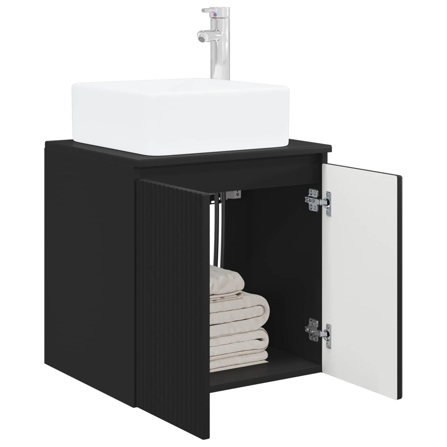 Mobile Lavabo da Parete Nero 53 x 35 x 63 cm | homemem39