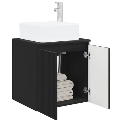 Mobile Lavabo da Parete Nero 53 x 35 x 63 cm | homemem39