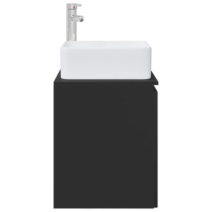 Mobile Lavabo da Parete Nero 53 x 35 x 63 cm | homemem39