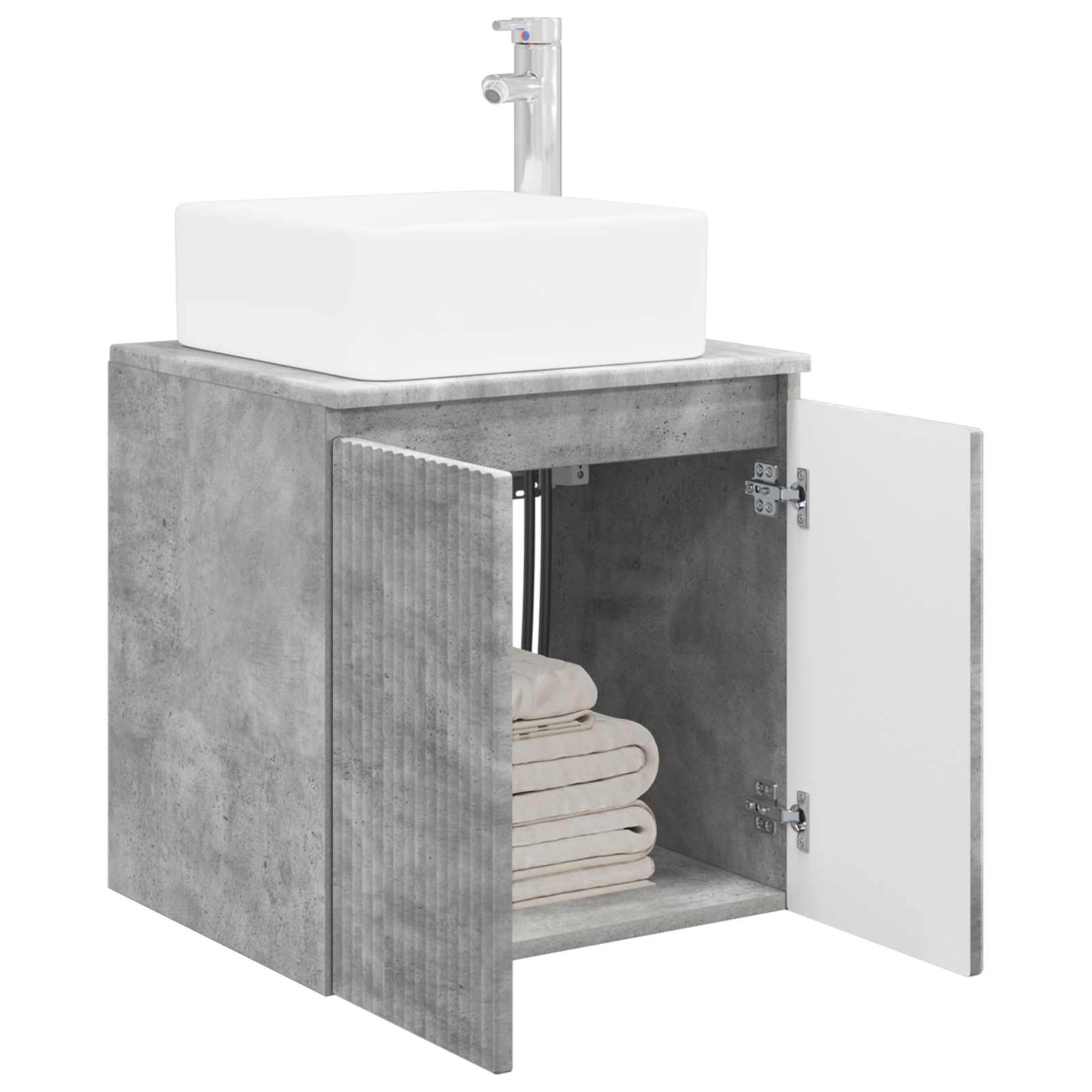 Mobile Lavabo da Parete Grigio Cemento 53 x 35 x 63 cm | homemem39