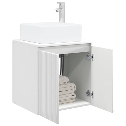 Mobile Lavabo da Parete Bianco Lucido 53 x 35 x 63 cm | homemem39
