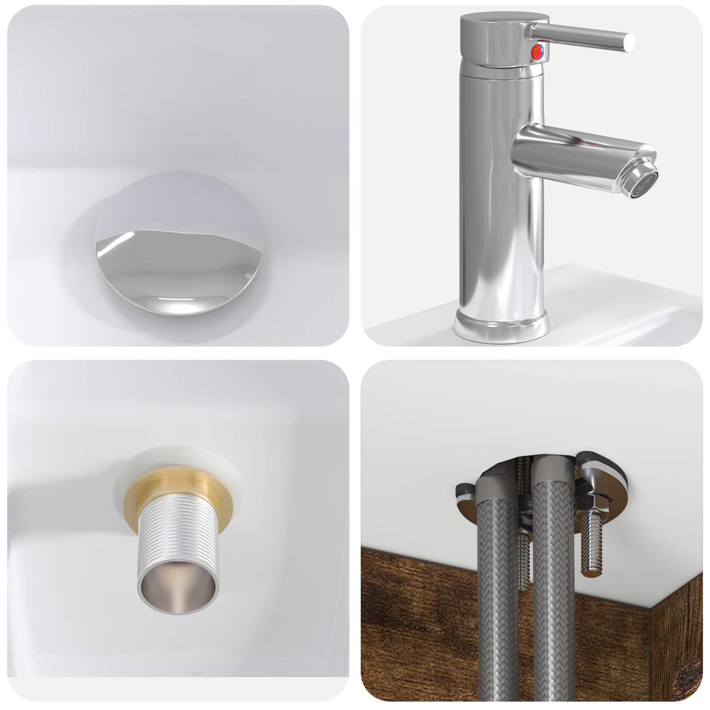 Mobile Lavabo da Parete Rovere Fumo 53 x 35 x 63 cm