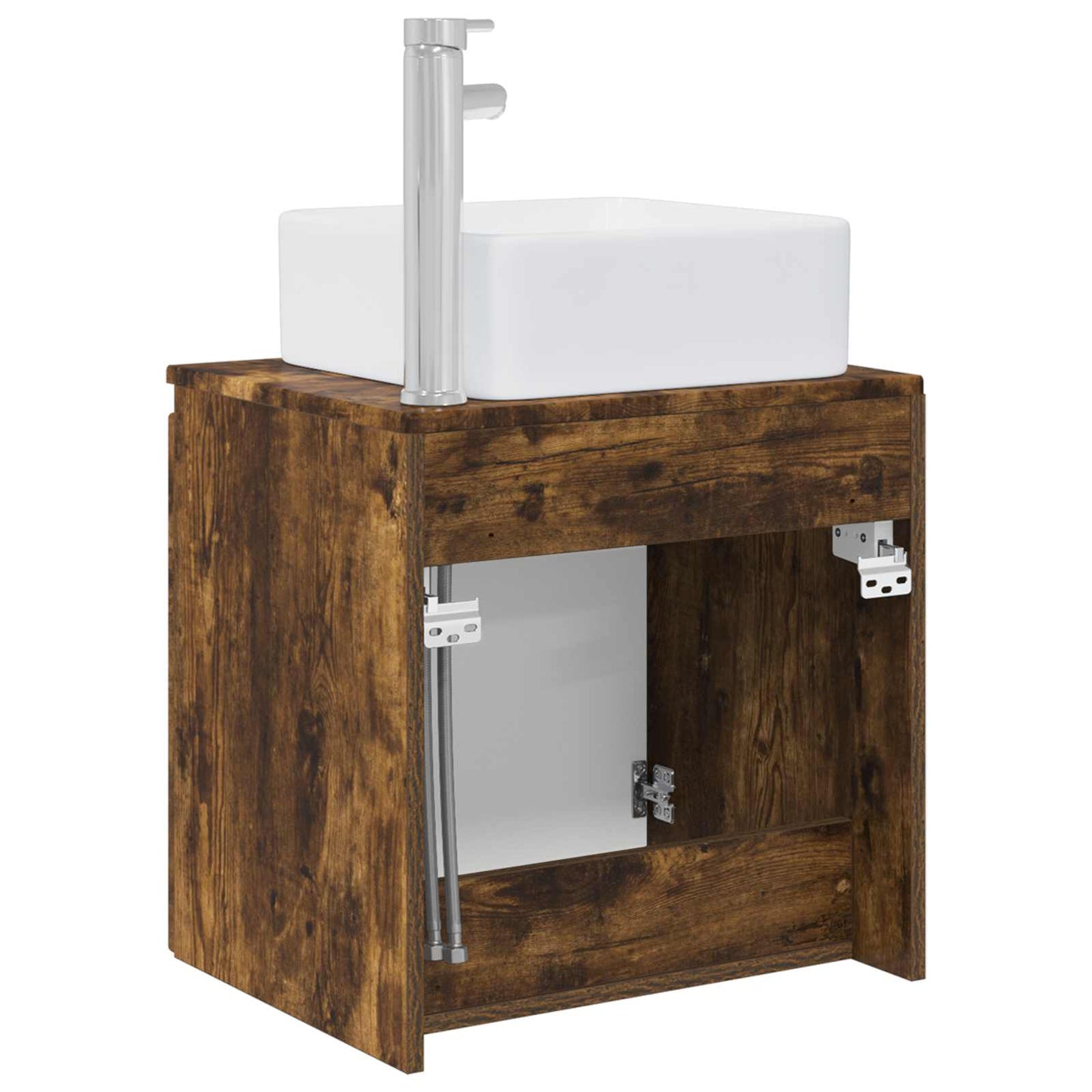 Mobile Lavabo da Parete Rovere Fumo 53 x 35 x 63 cm