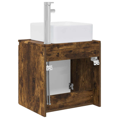 Mobile Lavabo da Parete Rovere Fumo 53 x 35 x 63 cm
