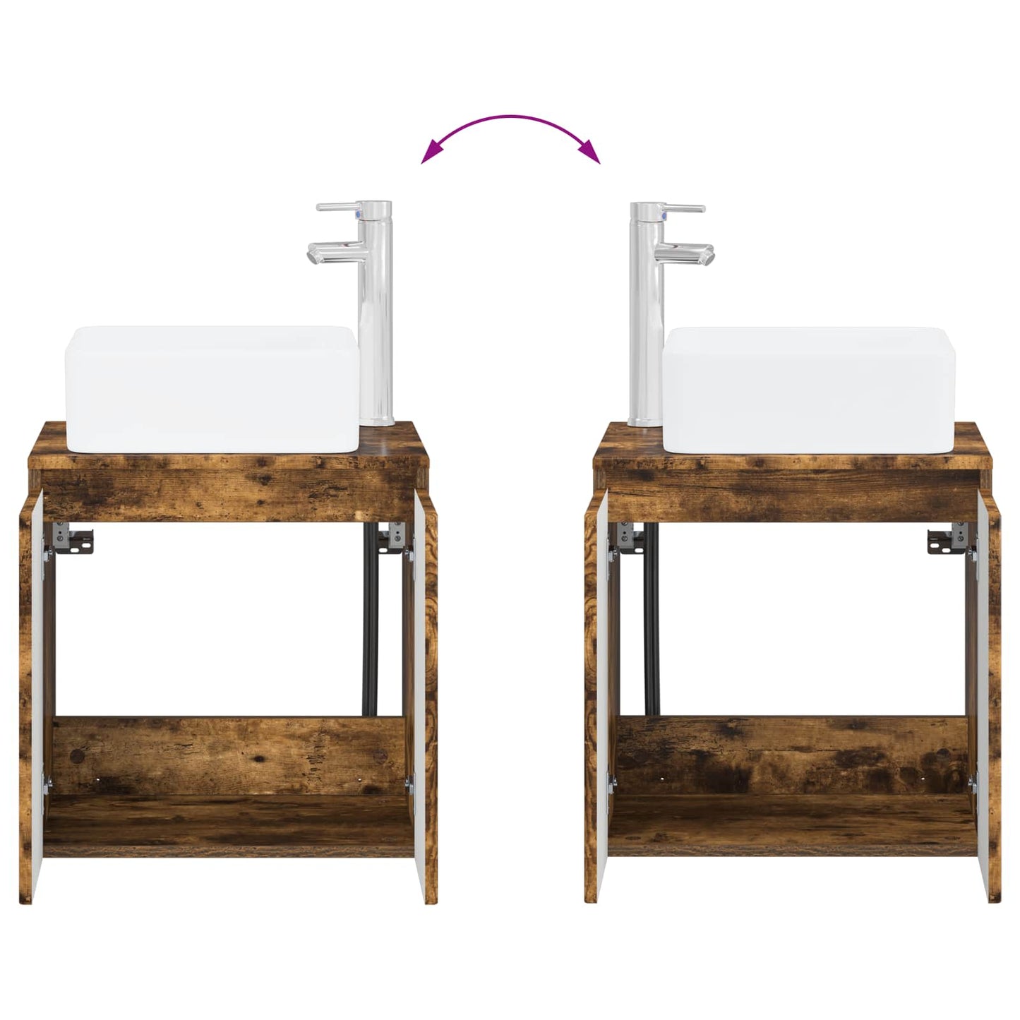 Mobile Lavabo da Parete Rovere Fumo 53 x 35 x 63 cm | homemem39