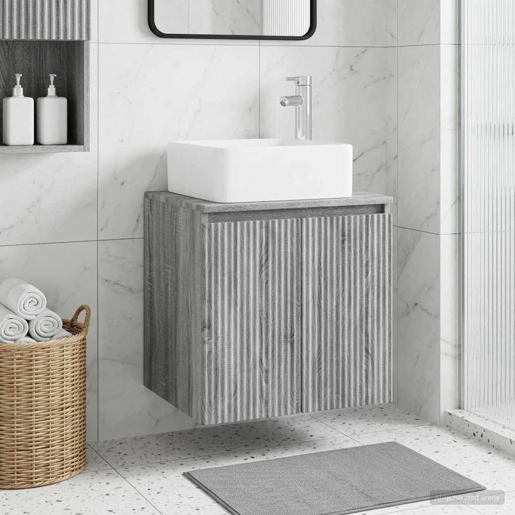 Mobile Lavabo da Parete Sonoma grigio 53 x 35 x 63 cm | homemem39