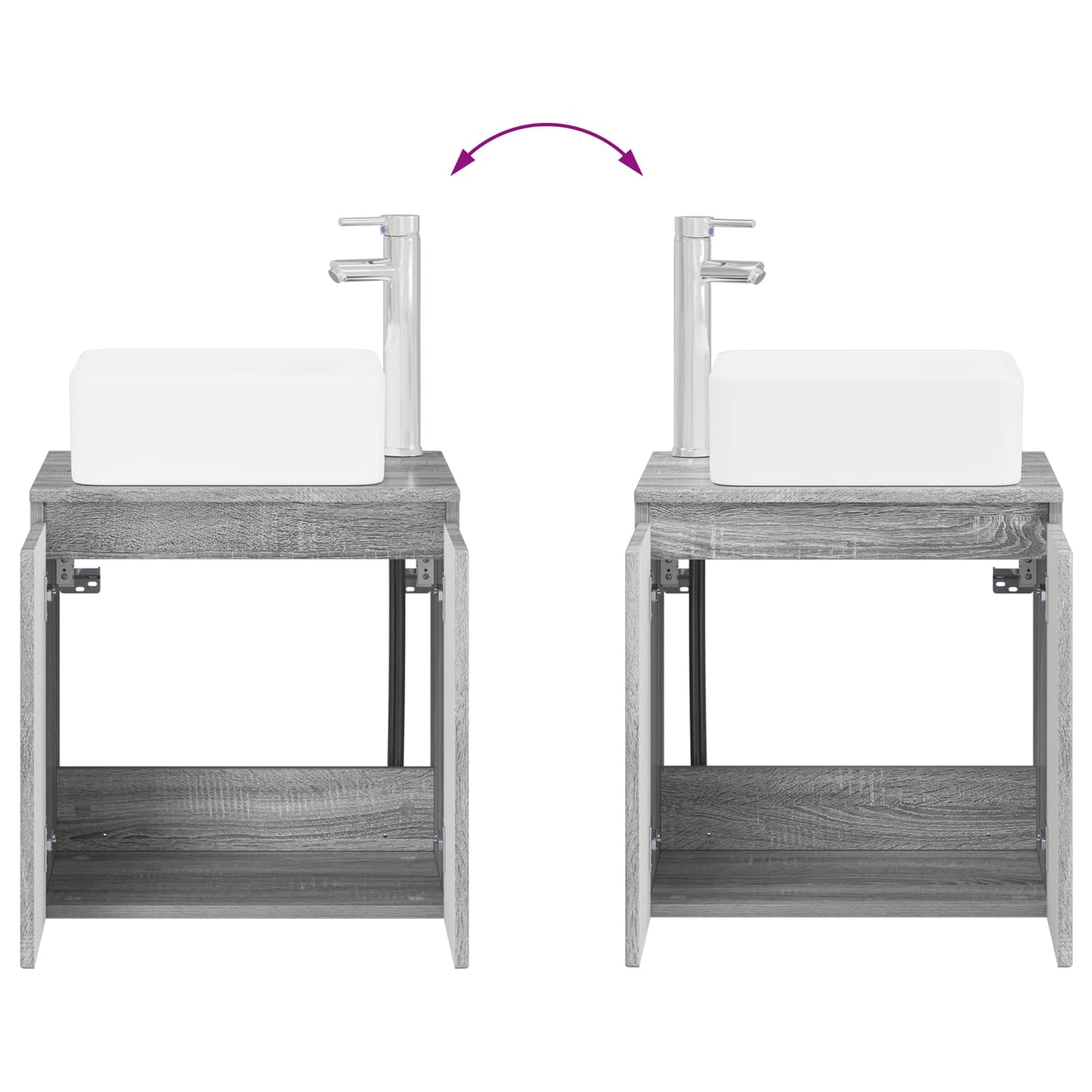 Mobile Lavabo da Parete Sonoma grigio 53 x 35 x 63 cm | homemem39
