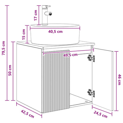 Mobile Lavabo da Parete Rovere Sonoma 49,5 x 44,5 x 65 cm | homemem39
