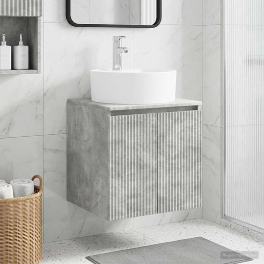 Mobile Lavabo da Parete Grigio Cemento 49,5 x 44,5 x 65 cm | homemem39