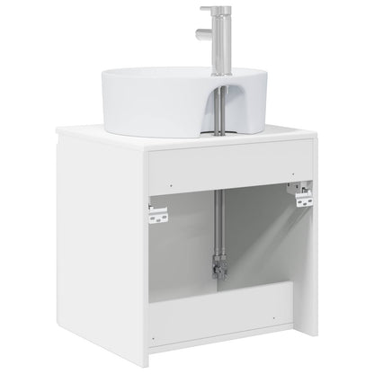 Mobile Lavabo da Parete Bianco Lucido 49,5 x 44,5 x 65 cm | homemem39
