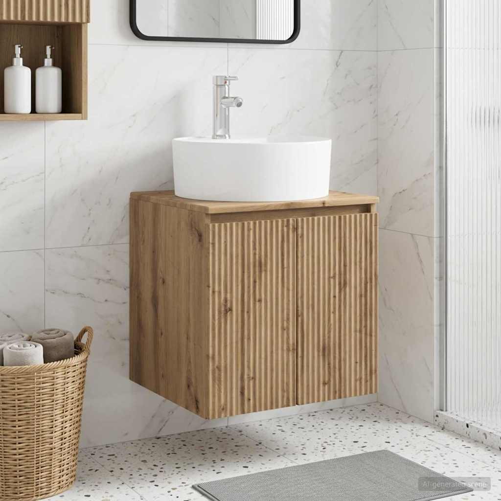 Mobile Lavabo da Parete Rovere Artigianale 49,5 x 44,5 x 65 cm | homemem39