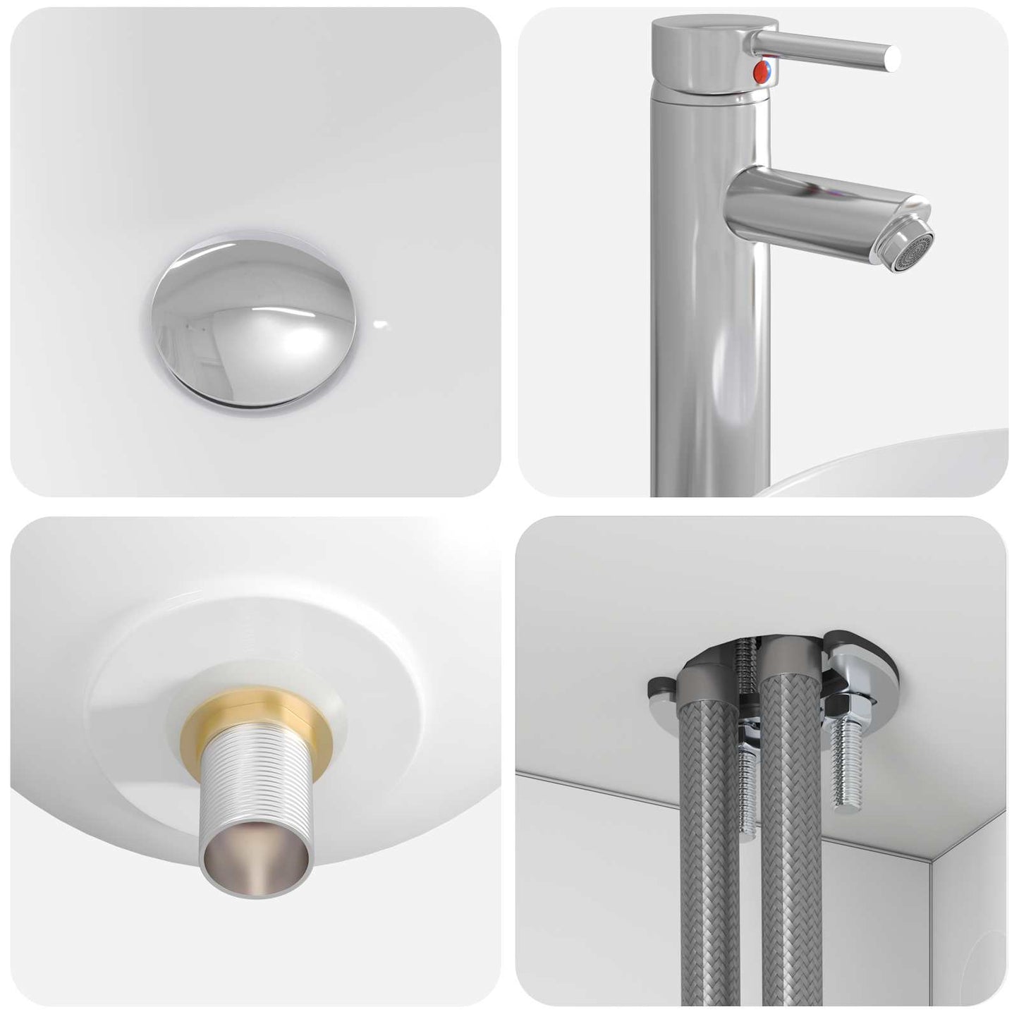 Mobile Lavabo da Parete Bianco Lucido 49,5 x 44,5 x 65 cm | homemem39