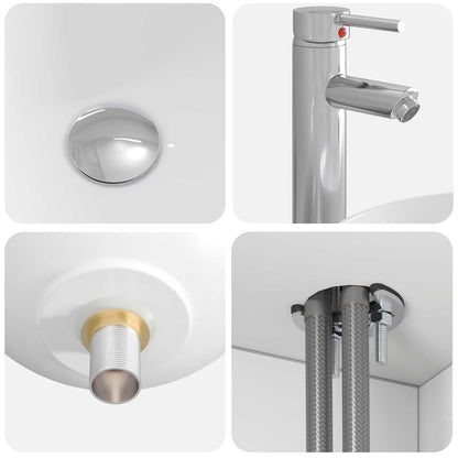 Mobile Lavabo da Parete Bianco Lucido 49,5 x 44,5 x 65 cm | homemem39