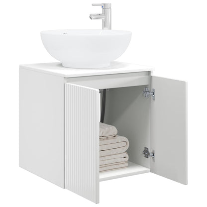 Mobile Lavabo da Parete Bianco Lucido 49,5 x 44,5 x 65 cm | homemem39