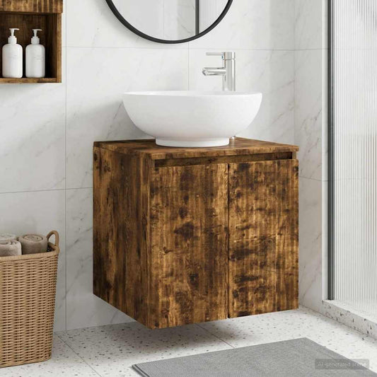 Mobile Lavabo da Parete Rovere Fumo 49,5 x 44,5 x 65 cm - homemem39
