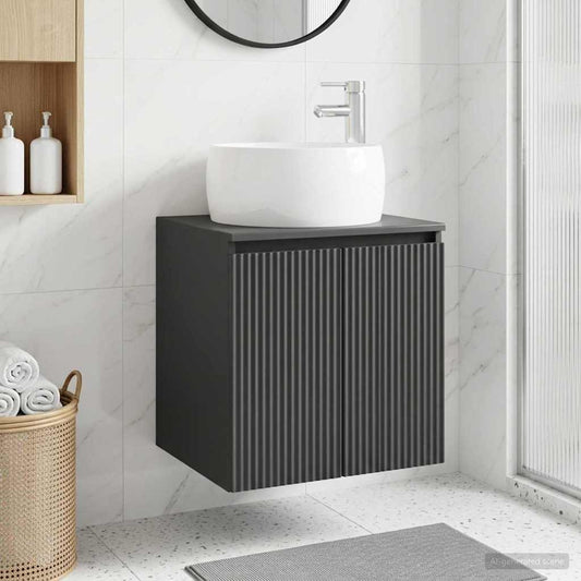 Mobile Lavabo da Parete Nero 49,5 x 44,5 x 66 cm - homemem39
